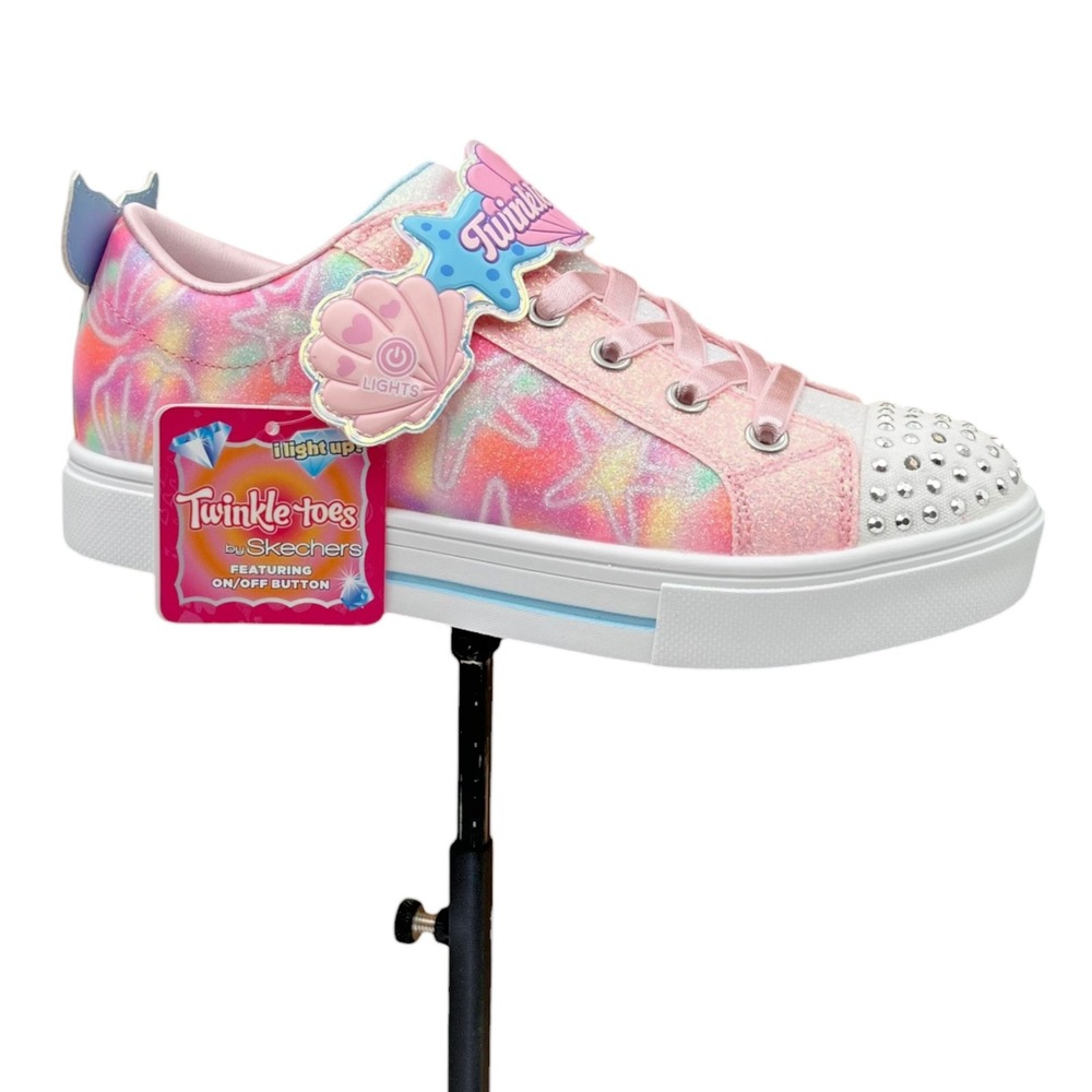 Skechers Twinkle Toes Big Girls Sneaker Size 3 Underwater Magic Pink Slip-on